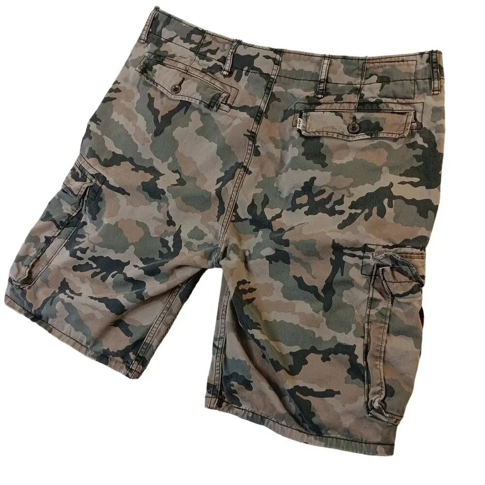 Levis Cargo Shorts‎ Mens 36 Woodland Camo Outdoors Hiking Gorp Core Beach